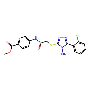 methyl 4-[({[4-amino-5-(2-chlorophenyl)-4H-1,2,4-triazol-3-yl]sulfanyl}acetyl)amino]benzoate structure