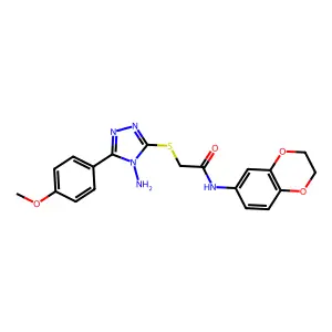 2-{[4-amino-5-(4-methoxyphenyl)-4H-1,2,4-triazol-3-yl]sulfanyl}-N-(2,3-dihydro-1,4-benzodioxin-6-yl)acetamide structure