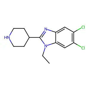 1H-Benzimidazole, 5,6-dichloro-1-ethyl-2-(4-piperidinyl)- structure