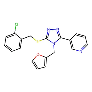 3-[(2-Chlorophenyl)methylthio]-4-(2-furylmethyl)-5-(3-pyridyl)-1,2,4-triazole structure
