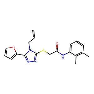 N-(2,3-dimethylphenyl)-2-{[5-(furan-2-yl)-4-(prop-2-en-1-yl)-4H-1,2,4-triazol-3-yl]sulfanyl}acetamide structure