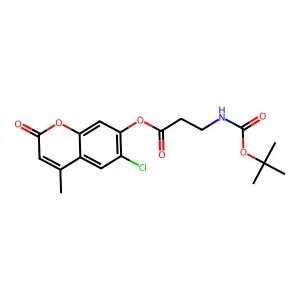 6-chloro-4-methyl-2-oxo-2H-chromen-7-yl N-(tert-butoxycarbonyl)-beta-alaninate structure