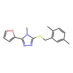 3-[(2,5-Dimethylphenyl)methylthio]-5-(2-furyl)-4-methyl-1,2,4-triazole structure