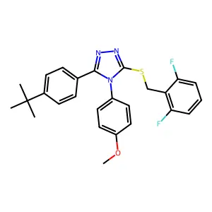 3-(4-tert-butylphenyl)-5-[(2,6-difluorobenzyl)sulfanyl]-4-(4-methoxyphenyl)-4H-1,2,4-triazole structure