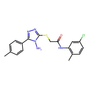 2-{[4-amino-5-(4-methylphenyl)-4H-1,2,4-triazol-3-yl]sulfanyl}-N-(5-chloro-2-methylphenyl)acetamide structure