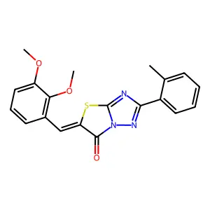 (5Z)-5-(2,3-dimethoxybenzylidene)-2-(2-methylphenyl)[1,3]thiazolo[3,2-b][1,2,4]triazol-6(5H)-one structure