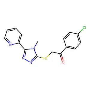1-(4-chlorophenyl)-2-{[4-methyl-5-(pyridin-2-yl)-4H-1,2,4-triazol-3-yl]sulfanyl}ethanone structure