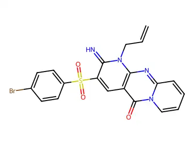 1-allyl-3-[(4-bromophenyl)sulfonyl]-2-imino-1,2-dihydro-5H-dipyrido[1,2-a:2,3-d]pyrimidin-5-one structure