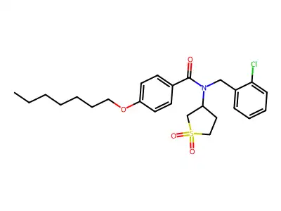 N-(2-chlorobenzyl)-N-(1,1-dioxidotetrahydrothiophen-3-yl)-4-(heptyloxy)benzamide structure