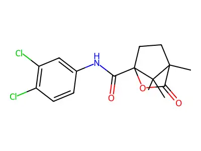 N-(3,4-dichlorophenyl)-4,7,7-trimethyl-3-oxo-2-oxabicyclo[2.2.1]heptane-1-carboxamide structure