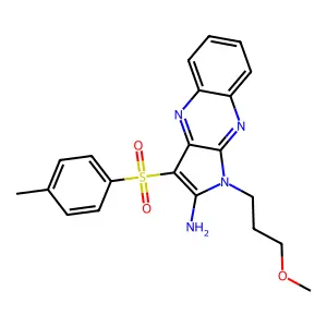 1-(3-methoxypropyl)-3-tosyl-1H-pyrrolo[2,3-b]quinoxalin-2-amine structure