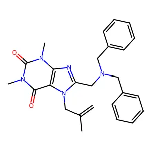8-[(Dibenzylamino)methyl]-1,3-dimethyl-7-(2-methylprop-2-enyl)purine-2,6-dione structure