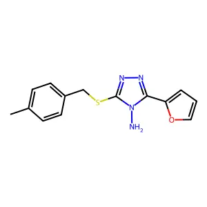 3-(2-Furyl)-5-[(4-methylphenyl)methylthio]-1,2,4-triazole-4-ylamine structure