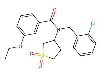 N-[(2-chlorophenyl)methyl]-N-(1,1-dioxothiolan-3-yl)-3-ethoxybenzamide structure