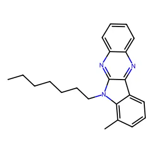 6-heptyl-7-methyl-6H-indolo[2,3-b]quinoxaline structure