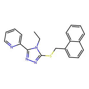 2-(4-Ethyl-5-((1-naphthylmethyl)thio)-4H-1,2,4-triazol-3-YL)pyridine structure