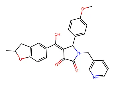3-hydroxy-5-(4-methoxyphenyl)-4-(2-methyl-2,3-dihydro-1-benzofuran-5-carbonyl)-1-[(pyridin-3-yl)methyl]-2,5-dihydro-1H-pyrrol-2-one structure