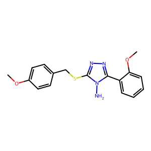 3-((4-Methoxybenzyl)thio)-5-(2-methoxyphenyl)-4H-1,2,4-triazol-4-ylamine structure