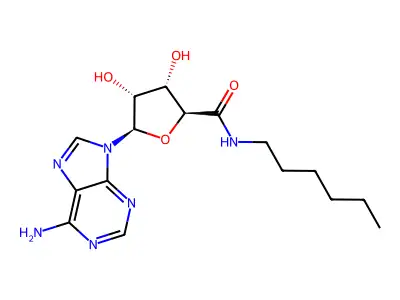 Ribofuranuronamide, 1-(6-amino-9H-purin-9-yl)-1-deoxy-N-hexyl-, hemihydrate structure