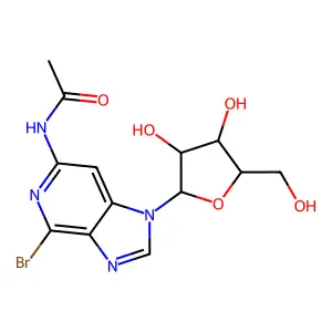 N-Acetyl-4-bromo-1-pentofuranosyl-1H-imidazo[4,5-c]pyridin-6-amine structure