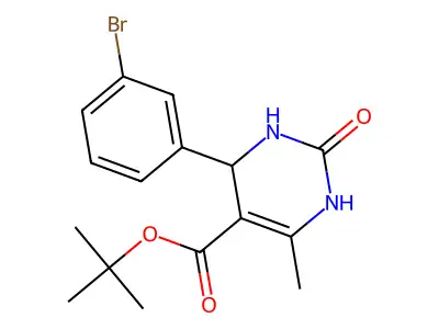 tert-butyl 4-(3-bromophenyl)-6-methyl-2-oxo-1,2,3,4-tetrahydropyrimidine-5-carboxylate structure
