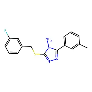 3-[(3-Fluorophenyl)methylthio]-5-(3-methylphenyl)-1,2,4-triazole-4-ylamine structure
