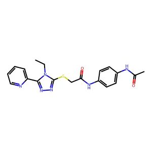N-(4-acetamidophenyl)-2-[(4-ethyl-5-pyridin-2-yl-1,2,4-triazol-3-yl)sulfanyl]acetamide structure