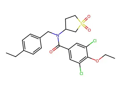 3,5-dichloro-N-(1,1-dioxidotetrahydrothiophen-3-yl)-4-ethoxy-N-(4-ethylbenzyl)benzamide structure