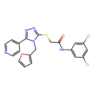 N-(3,5-dichlorophenyl)-2-{[4-(furan-2-ylmethyl)-5-(pyridin-4-yl)-4H-1,2,4-triazol-3-yl]sulfanyl}acetamide structure