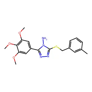 3-[(3-methylbenzyl)sulfanyl]-5-(3,4,5-trimethoxyphenyl)-4H-1,2,4-triazol-4-amine structure