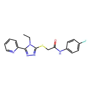 2-((4-ET-5-(2-Pyridinyl)-4H-1,2,4-triazol-3-YL)thio)-N-(4-fluorophenyl)acetamide structure