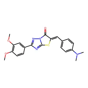 (5Z)-2-(3,4-dimethoxyphenyl)-5-[4-(dimethylamino)benzylidene][1,3]thiazolo[3,2-b][1,2,4]triazol-6(5H)-one structure