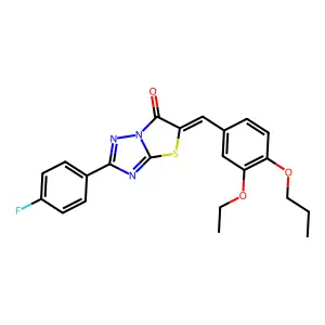 (5Z)-5-(3-ethoxy-4-propoxybenzylidene)-2-(4-fluorophenyl)[1,3]thiazolo[3,2-b][1,2,4]triazol-6(5H)-one structure