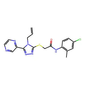 N-(4-chloro-2-methylphenyl)-2-{[4-(prop-2-en-1-yl)-5-(pyrazin-2-yl)-4H-1,2,4-triazol-3-yl]sulfanyl}acetamide structure
