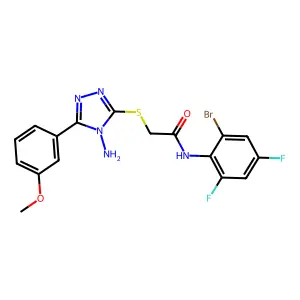 C17H14BrF2N5O2S structure