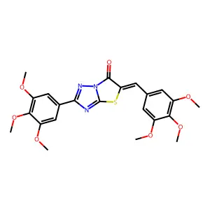 (5Z)-5-(3,4,5-trimethoxybenzylidene)-2-(3,4,5-trimethoxyphenyl)[1,3]thiazolo[3,2-b][1,2,4]triazol-6(5H)-one structure