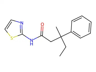 3-methyl-3-phenyl-N-(1,3-thiazol-2-yl)pentanamide structure