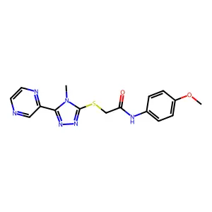 N-(4-methoxyphenyl)-2-{[4-methyl-5-(pyrazin-2-yl)-4H-1,2,4-triazol-3-yl]sulfanyl}acetamide structure
