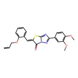 (5Z)-5-[2-(allyloxy)benzylidene]-2-(3,4-dimethoxyphenyl)[1,3]thiazolo[3,2-b][1,2,4]triazol-6(5H)-one structure
