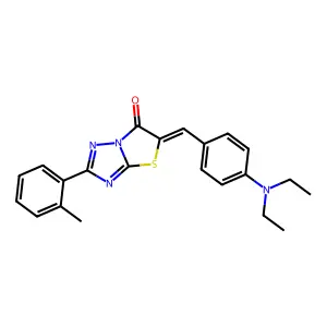 (5Z)-5-[4-(diethylamino)benzylidene]-2-(2-methylphenyl)[1,3]thiazolo[3,2-b][1,2,4]triazol-6(5H)-one structure