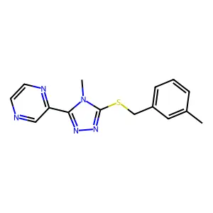 2-{4-methyl-5-[(3-methylbenzyl)sulfanyl]-4H-1,2,4-triazol-3-yl}pyrazine structure