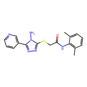 2-((4-amino-5-(pyridin-3-yl)-4H-1,2,4-triazol-3-yl)thio)-N-(2,6-dimethylphenyl)acetamide structure