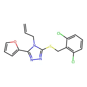 3-[(2,6-Dichlorophenyl)methylthio]-5-(2-furyl)-4-prop-2-enyl-1,2,4-triazole structure