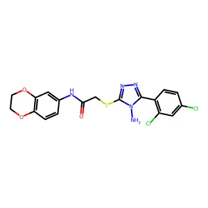 2-{[4-amino-5-(2,4-dichlorophenyl)-4H-1,2,4-triazol-3-yl]sulfanyl}-N-(2,3-dihydro-1,4-benzodioxin-6-yl)acetamide structure