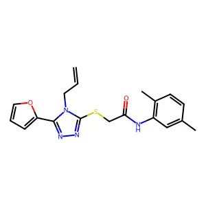 N-(2,5-dimethylphenyl)-2-{[5-(furan-2-yl)-4-(prop-2-en-1-yl)-4H-1,2,4-triazol-3-yl]sulfanyl}acetamide structure