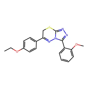 6-(4-ethoxyphenyl)-3-(2-methoxyphenyl)-7H-[1,2,4]triazolo[3,4-b][1,3,4]thiadiazine structure