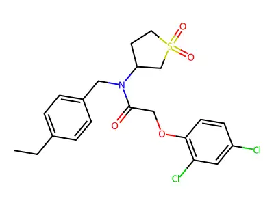 2-(2,4-dichlorophenoxy)-N-(1,1-dioxidotetrahydrothiophen-3-yl)-N-(4-ethylbenzyl)acetamide structure