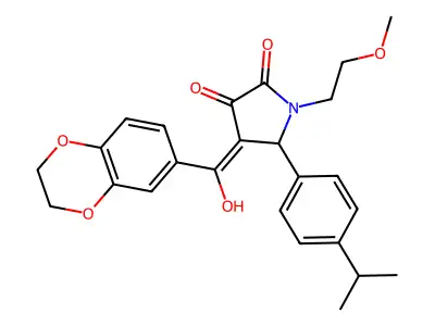 4-(2,3-dihydro-1,4-benzodioxine-6-carbonyl)-3-hydroxy-1-(2-methoxyethyl)-5-[4-(propan-2-yl)phenyl]-2,5-dihydro-1H-pyrrol-2-one structure