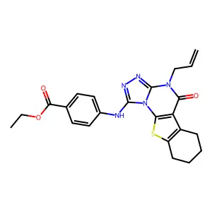 ethyl 4-[(4-allyl-5-oxo-4,5,6,7,8,9-hexahydro[1]benzothieno[3,2-e][1,2,4]triazolo[4,3-a]pyrimidin-1-yl)amino]benzoate structure