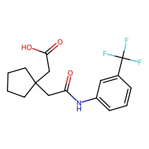 {1-[(3-Trifluoromethyl-phenylcarbamoyl)-methyl]-cyclopentyl}-acetic acid structure